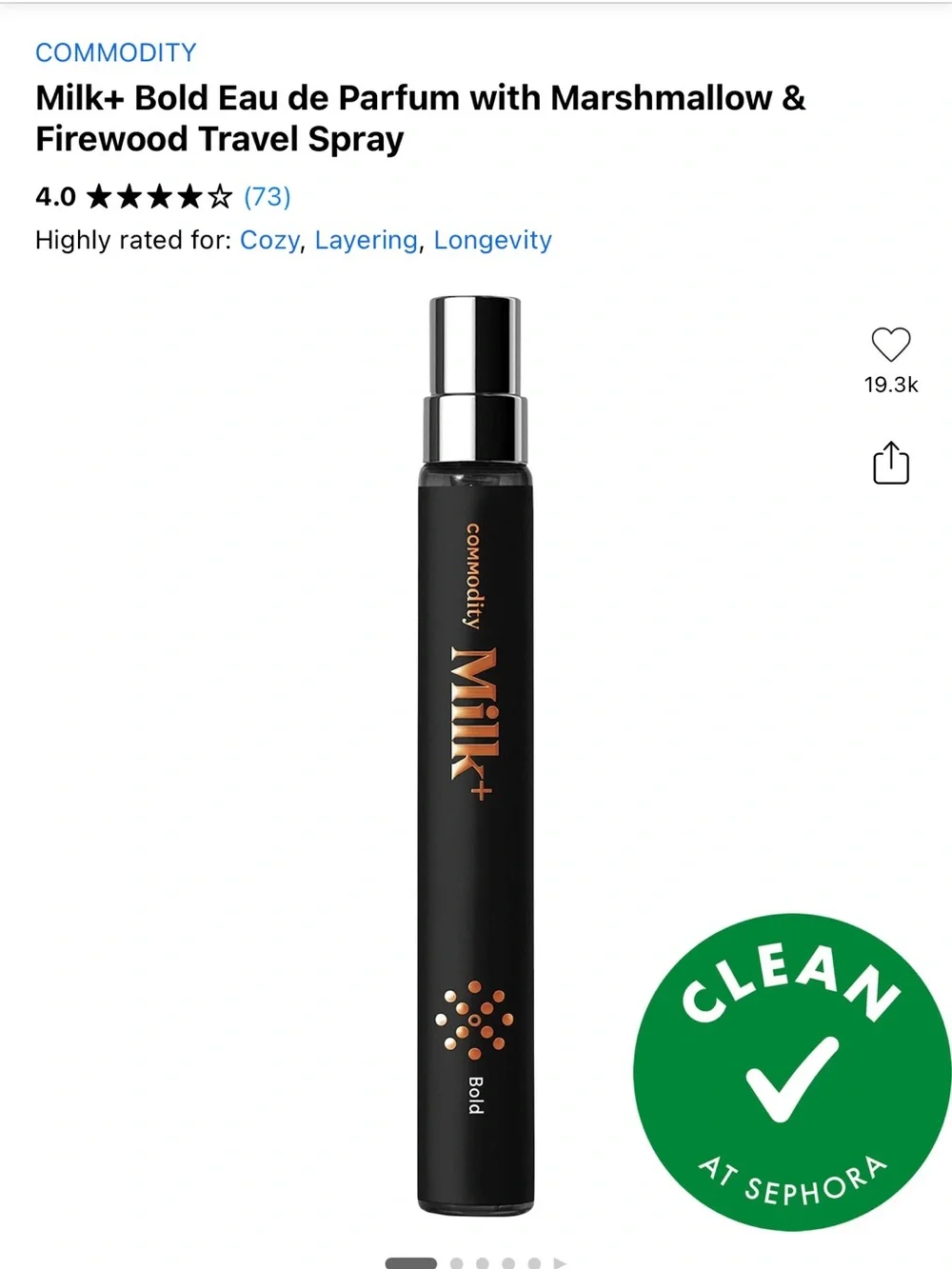 Commodity Milk+ Bold Travel Fragrance Spray — Black